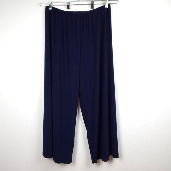 Alex Evenings Wide Leg Pants Women's Plus Size 3X Blue Chiffon Dressy Cocktail - Picture 1 of 8